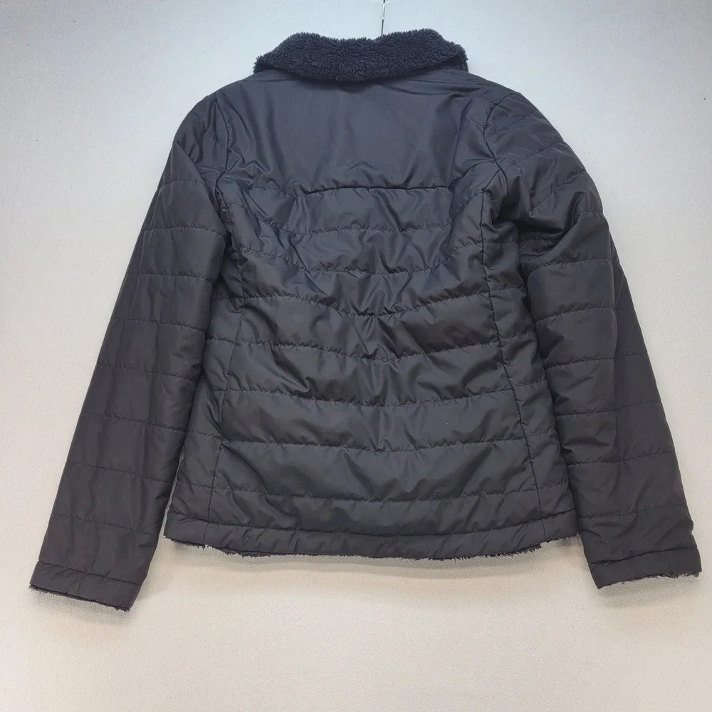 The North Face Reversible Jacket Womens XS Black Mossbud Fleece Puffer NF0A4R3E - Picture 3 of 11